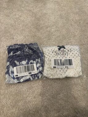 Victoria's Secret Navy Blue & White Lace Panties. 2 pairs.